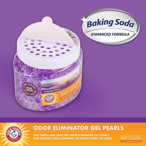 Arm & Hammer Air Care Pet Scents Deodorizing Gel Beads in Lavender Fields | 12 oz Pet Odor Neutralizing Gel Beads with Baking Soda | Air Freshener...