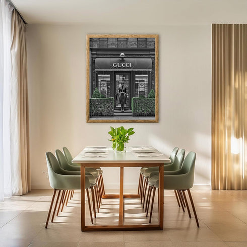 Posterizer 1 pcs-black and white luxury fashion store front 2-Photography Art-Retro Art- Gift for Women, Fashionistas, Designer Fashion Fans- unfr...