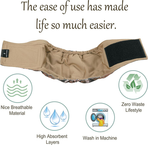 Premium Male Dog Wraps - High Absorbency Male Dog Diapers (Pack of 3) - Washable Belly Band for Male Dogs Incontinence and Puppy Training (Plaid, ...