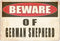 Rogue River Tactical Beware of German Shepherd Dog Metal Tin Sign Yard Outdoor Warning Fence Sign Large 12x8...