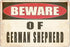 Rogue River Tactical Beware of German Shepherd Dog Metal Tin Sign Yard Outdoor Warning Fence Sign Large 12x8...
