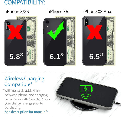 Dockem Wallet Case for iPhone XR (6.1"): Built-in Metal Plate for Magnetic Mounting & 2 Credit Card Holders (Exec M2, Synthetic Leather, Grey)...