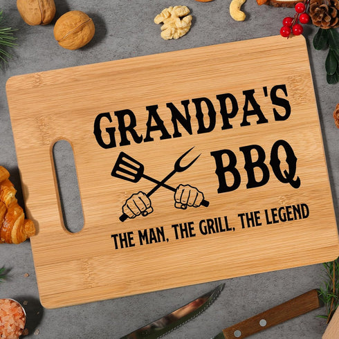 Gifts for Grandpa, Father Day Gifts for Grandpa - Unique Cutting Board Grandpa's BBQ Gift - Grandfather Gift Ideas Best Birthday Chtistmas Gifts f...