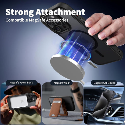 CACOE Magnetic Case for iPhone 15 Pro Max 2023 6.7 inch-Compatible with MagSafe & Magnetic Car Phone Mount,Anti-Fingerprint TPU Thin Phone Cases C...