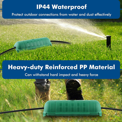 Restmo Extension Cord Safety Cover, IP44 Waterproof Connection Box, Weatherproof Electrical Enclosure Seal to Protect Outdoor Outlet, Plug, Holida...