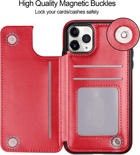 HianDier Wallet Case for iPhone 11 Pro Max Case Slim Protective Case with Credit Card Slot Holder Flip Folio Soft PU Leather Magnetic Closure Cove...