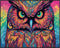 Posterizer 1 pcs- psychedelic funky hippie colorful owl print 2-Abstract & Modern Art-Fantasy & Fiction Art- Living Room Bedroom Decor- unframed w...