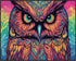 Posterizer 1 pcs- psychedelic funky hippie colorful owl print 2-Abstract & Modern Art-Fantasy & Fiction Art- Living Room Bedroom Decor- unframed w...