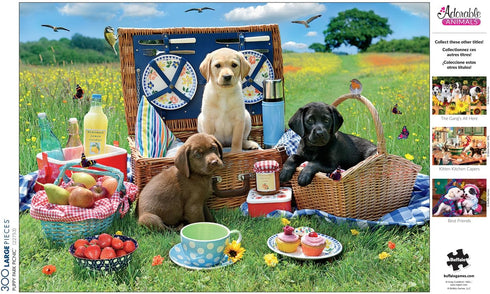 Buffalo Games - Adorable Animals - Puppy Park Picnic - 300 Large Piece Jigsaw Puzzle for Adults Challenging Puzzle Perfect for Game Nights...