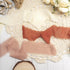 CT CRAFT LLC Frayed Chiffon Ribbon 2 inch x 8 Yards x 3 Rolls Ivory Peach Terracotta for Christmas Home Decor Gift Wrapping DIY Crafts Wedding Inv...