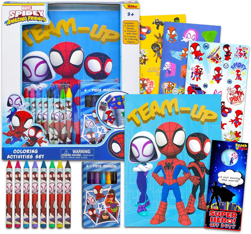 Spidey and His Amazing Friends Ultimate Activity Set - Spiderman Art Bundle with Coloring Pages, Stickers, Coloring Utensils, and More | Spidey Ac...