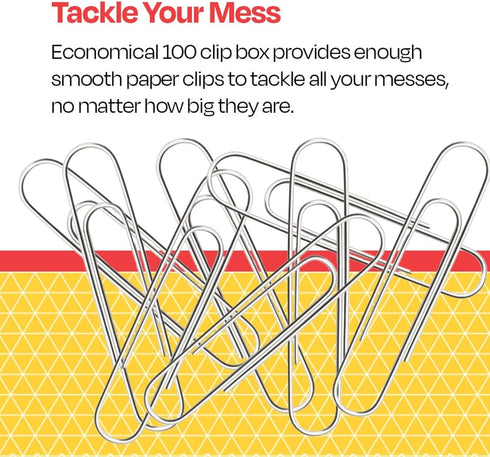 School Smart Smooth Paper Clip, 1-1/4 Inches, Silver, Pack of 100...