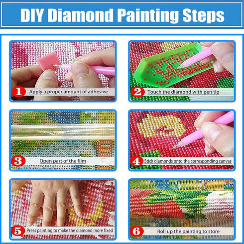 MOOMOH 5D Diamond Painting Kits for Adults - Diamond Art Kits for Adults Beginner,DIY Flowers Skull Round Full Drill Paintings with Diamonds Gem A...