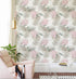 HAOKHOME 93164 Abstract Nordic Peel and Stick Wallpaper Geometric Hydrangea Floral White/Grey/Pink Stick on Home Decor 17.7in x 118in...