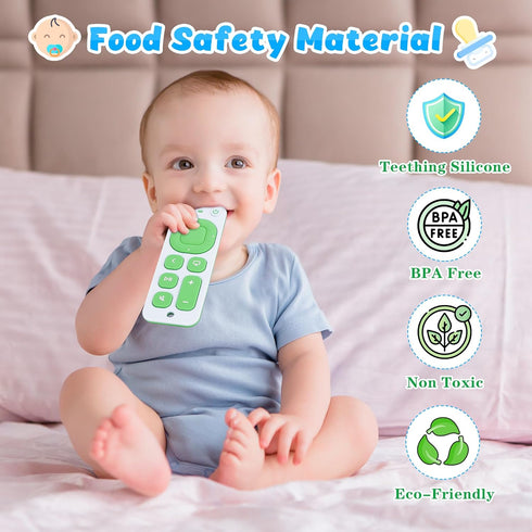 Maliton Silicone Baby Teething Toys for Infant Toddlers, Teething Toys for Babies 6-12 Months, Baby Gifts for Girl & Boy, Baby Remote Control Shap...