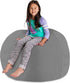 Posh Stuffable Kids Stuffed Animal Storage Bean Bag Chair Cover - Childrens Toy Organizer, X-Large 48" - Solid Gray...