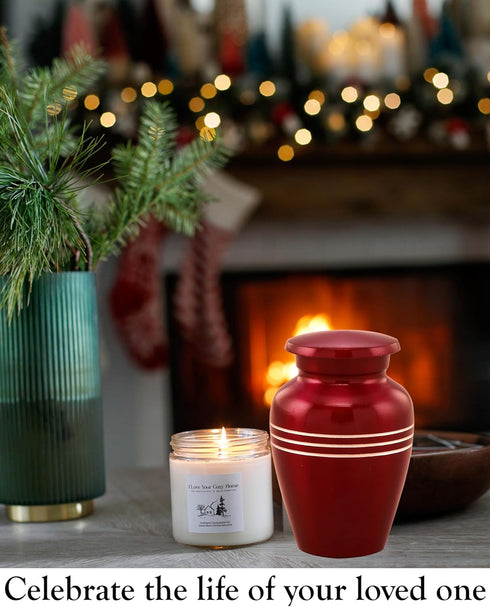 Immortal-Memories Serenity Keepsake Urn for Ashes - Miniature Urns - Mini Jar - Pet Urn -Token Urn with Velvet Bag (Red)...