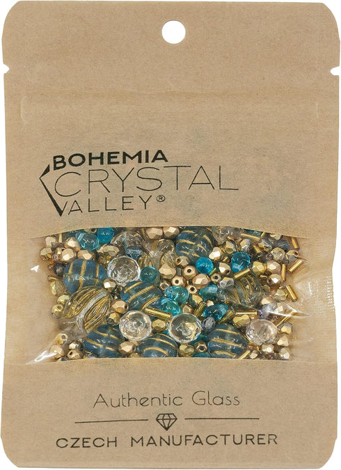 2.1oz (60 g) Mix of Unique Czech Bohemia Glass Pressed Beads, Rocailles, Aztec Pale Gold Crystal, Matte and Glossy, Hand Made BCV...