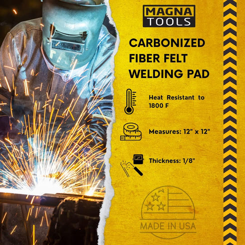 12 x 12 Fireproof and Heat Protection Carbonized Felt Pad for Welders & Plumbers - Torch Protector, Spark Protection, Welding Blanket Made in USA...