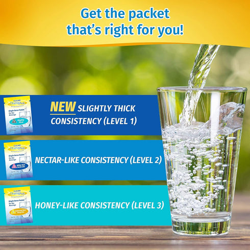 Clear DysphagiAide - Instant Beverage and Food Thickener, Box of 20 Level 3 Single Serve Packets - Moderately Thick (Honey-Like Thickness)...