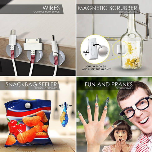 DIYMAG Refrigerator Magnets,100Pcs Premium Brushed Nickel Small Round Magnet Cylinder Fridge for Office Magnets, Whiteboard...