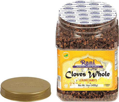 Rani Cloves Whole (Laung) 14oz (400g) Great for Food, Tea, Pomander Balls and Potpourri, Hand Selected, Spice, Bulk PET Jar ~ All Natural | NON-GM...