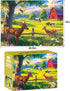 300 Pieces Puzzles for Adult Jigsaw Puzzle 300 Piece Puzzle Children Elderly Puzzle Deer Cow Farm Puzzle Gift for Mom Dad Family Friend Family Act...
