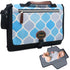 Portable Diaper Changing Pad Thick Soft Cushion Pillow - Travel Baby Mat Diaper Clutch Bag Detachable Wipes Pockets Baby Gift, Trellis Blue Grey B...