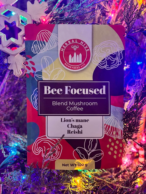 Mushroom Coffee by Herbal Hive Bee Focused Includes Adaptogens Reishi, Lion's Mane, and Chaga Superfood Low Acid Instant 30 Servings (3.5 oz, Dark...