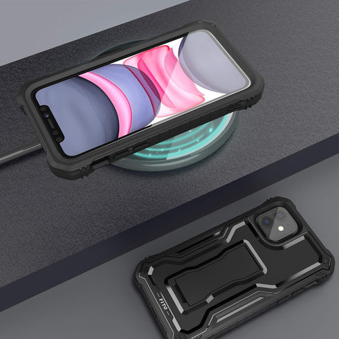 FITO Compatible with iPhone 11 Case, Dual Layer Shockproof Heavy Duty Case with Screen Protector for iPhone 11 and iPhone XR 6.1 inch, Built-in Ki...