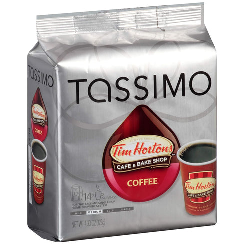 Tassimo Tim Hortons Cafe & Bake Shop Medium Roast Coffee T-Discs for Tassimo Single Cup Home Brewing Systems (14 ct Pack)...