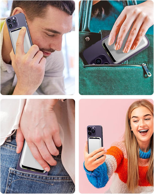 Magnetic Wallet for Apple MagSafe, Card Holder for iPhone 15/14/13/12 Pro Max/Pro/Plus, Unisex, White, Faux Leather......