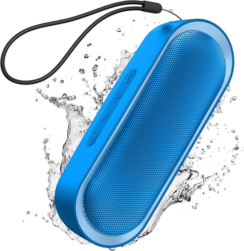 LENRUE Bluetooth Speakers, Waterproof Portable Speakers with TWS, 24 Playtime, Stereo Sound, Wireless for Home Shower Pool Beach Outdoor (Blue)......