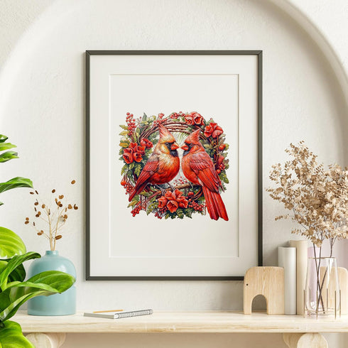 Wooden Puzzles for Adults, Cardinal Wooden Jigsaw Puzzles for Adults, Wood Puzzles Adult, Unique Animal Shape Wood Cut Puzzles, Birthday Gifts for...