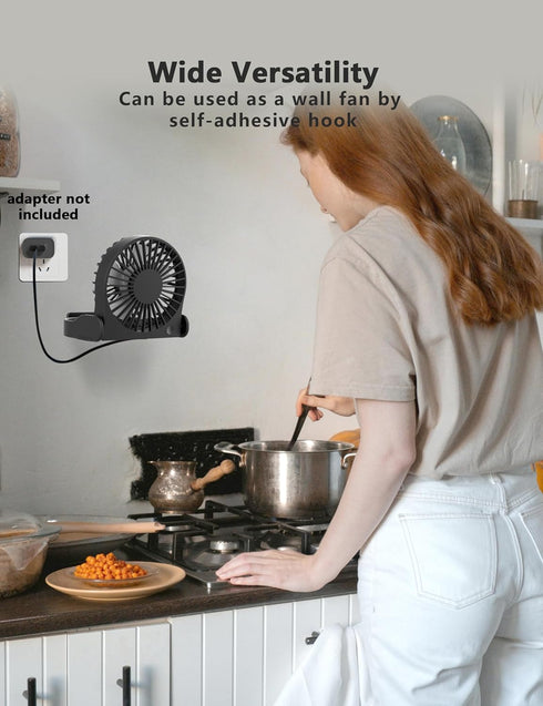 Small Desk Fan, 3 Speeds Silent Travel Fan, Portable mini Desktop Fan, 180° Foldable Table Fan, USB Powered Cooling Fan for Bedroom Home Office Ou...