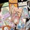 60Pcs Retro Glazed Window Flower Sticker Transparent Waterproof Stickers Holographic Glitter Stickers Vintage Scrapbook Stickers for DIY Diary Alb...