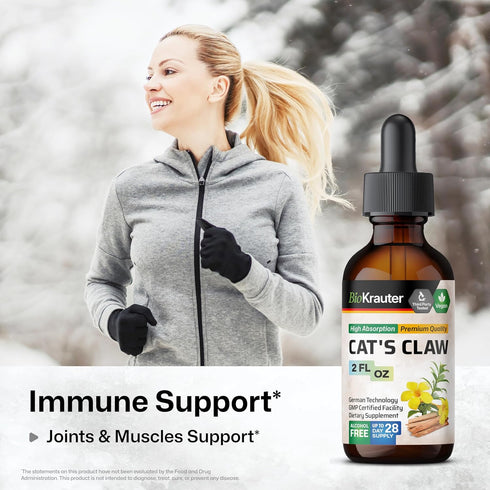 Cats Claw Herbal Supplement - Organic Cats Claw Tincture - Liquid Extract for Immune Support - Alcohol & Sugar Free - Vegan Drops 2 Fl.Oz....
