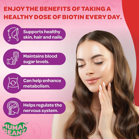 Biotin Jelly Bean Gummy Vitamins, Max Strength Biotin for Hair, Skin and Nails, 10000mcg per Serving, Hair Growth Vitamins for Men and Women, 120 ...