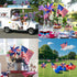 36 Pcs 4th of July Patriotic Decorations, Memorial Day Pinwheels and Flags Small Fourth of July Red White and Blue Stars Stripes Kids Windmills In...