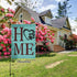 Teal Wooden Home Dog Paw Print Love Heart Monogram Burlap Garden Porch Lawn Flag Farmhouse Decorations Mailbox Decor Welcome Sign 12x18 Inch Mini ...