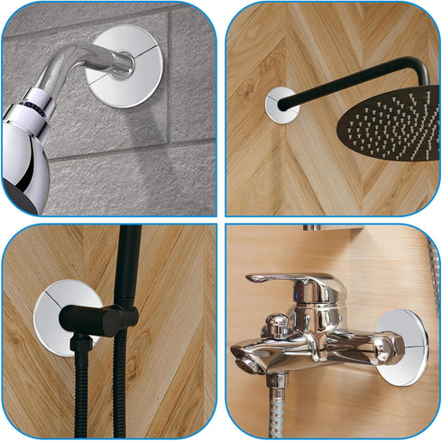 3 Pcs Stainless Steel Wall Split Flange Round Escutcheon Plate Floor and Ceiling Plate Cover Split Flange Plumbing Cover Plates Self Adhesive Spli...