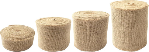 LWR CRAFTS Natural Burlap Ribbon 32 Feet (6")...
