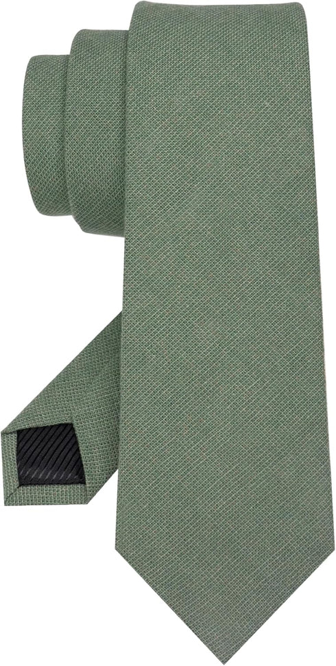 RBOCOTT Solid Color Cotton Slim Tie Skinny Necktie for Men 6cm...