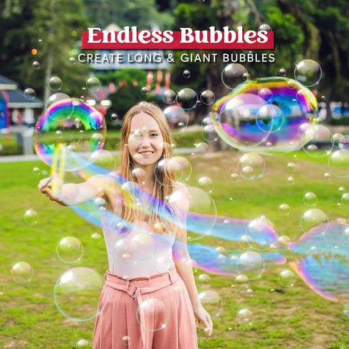 JOYIN Big Bubble Wands Set Bulk for Kids Summer Outdoor Activity Party Favors, 18 Pcs Giant Bubble Maker with Tray, 12" Large, 6 Pcs Bubble Soluti...
