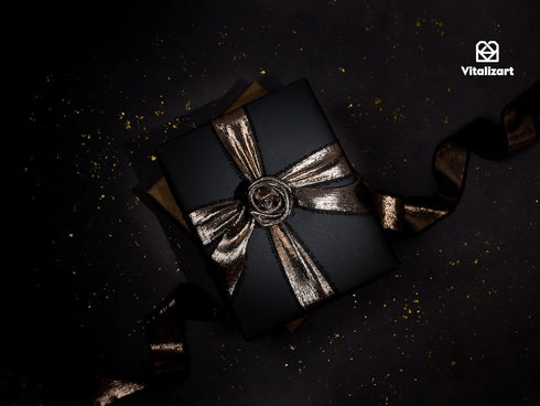 Vitalizart Metallic Chiffon Ribbon Black 1-1/2 inch x 15 Yard Gold Ribbon Silk Champagne Handmade Frayed Ribbons for Gift Wrapping Baby Shower Wed...