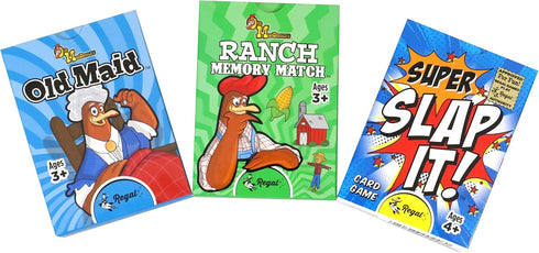 Regal Games Farm Match, Slap It, Old Maid Card Games for Kids Ages 4 5 6 7 8+ | Family Fun Playing Card Set (160 Game Cards, 3 Pack)...