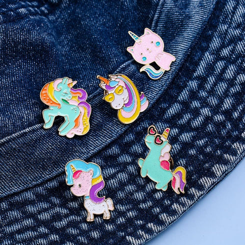 LUOZZY 10pcs Unicorn Enamel Pins Set Cute Pins for Backpacks Aesthetic Kawaii Animal Lapel Pin Brooch Pin Breastpin Unicorn Gifts Unicorn Party Su...
