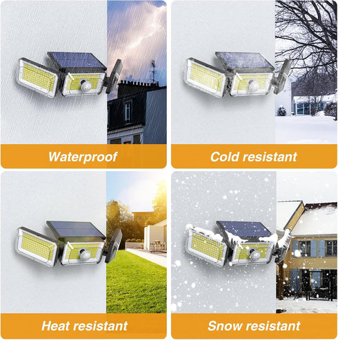 Upgraded Solar Lights Outdoor, 3 Modes 368LED Solar Security Lights Outdoor IP65 Waterproof Solar Motion Sensor Lights Outdoor Solar Wall Lights O...