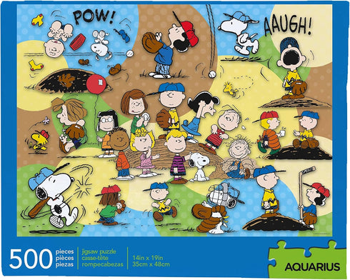 AQUARIUS Peanuts Baseball Puzzle (500 Piece Jigsaw Puzzle) - Officially Licensed Peanuts Merchandise & Collectibles - Glare Free - Precision Fit -...