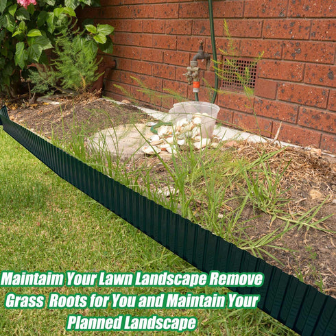 Garden Landscape Edging Board 30 Feet Corrugated Paver Edging Antirust Flexibility Garden Bed Edging Plastic Garden Border Weed Barrier Edging for...